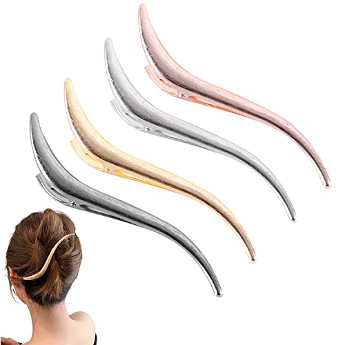 Haarklammern Friseurbedarf, 4 Stück Metall Entenschnabel Haarspangen, Große Curl Clips Haarnadeln Haarspangen Krokodil Haarspange Set für Damen Frisur Haarklammern Friseurbedarf, 4 Stück Metall Entenschnabel Haarspangen, Große Curl Clips Haarnadeln Haarspangen Krokodil Haarspange Set für Damen Frisur von Kettion