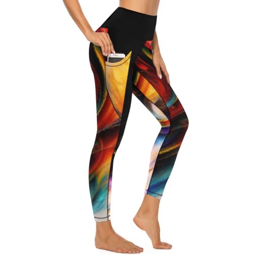 KevaMolly Damen Workout-Leggings mit Taschen – Dicke, hohe Taille, 4-Wege-Stretch, Lauf-Yogahose, Leicht, XX-Large von KevaMolly