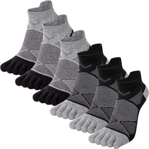 Sneaker Socken Damen Zehensocken Sportsocken Fünf Finger Socken Athletic Laufsocken Kurze Knöchelsocken Atmungsaktiv & Schweißableitend - 6 Paar von Kevaler