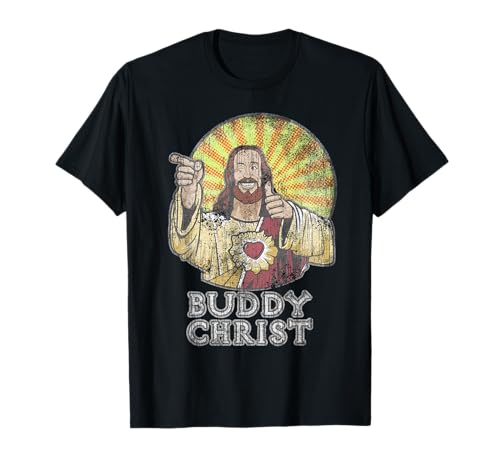 Kevin Smith View Askewniverse Sommer Buddy Christ Retro T-Shirt Schwarz S EU 38-40 Frauen von Kevin Smith