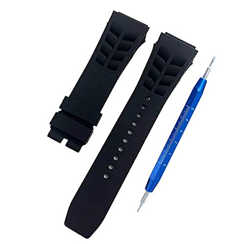 Kevisae Gummi-Silikon-Uhrenarmband kompatibel mit Richard Mille 25 mm schwarz orange rot Uhrenarmband - 25 x 20 mm Richard Mille Gummi-Uhrenarmband Kevisae Gummi-Silikon-Uhrenarmband kompatibel mit Richard Mille 25 mm schwarz orange rot Uhrenarmband - 25 x 20 mm Richard Mille Gummi-Uhrenarmband von Kevisae