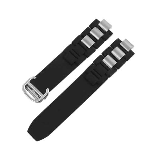 Kevisae Uhrenarmband aus schwarzem Gummi-Silikon, kompatibel mit Must De Cartier 21 Century Chronograph, Quarz-Gummi-Uhrenarmband für 20 mm Cartier Kevisae Uhrenarmband aus schwarzem Gummi-Silikon, kompatibel mit Must De Cartier 21 Century Chronograph, Quarz-Gummi-Uhrenarmband für 20 mm Cartier von Kevisae