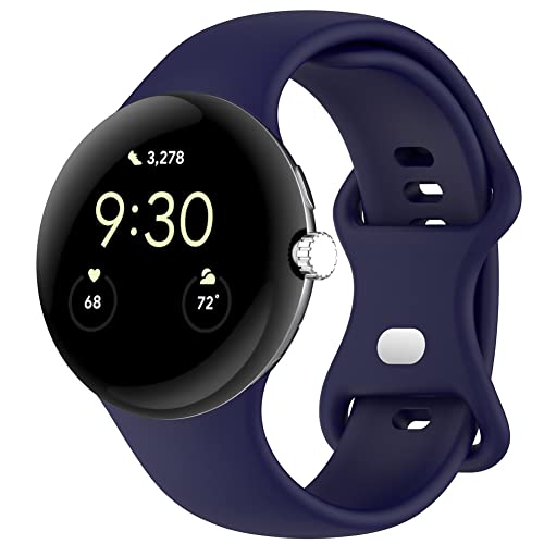 Keweni Armband Kompatibel mit Google Pixel Watch,Silikon Sport Armband Ersatzarmband für Google Pixel Watch (Large, Blau) von Keweni