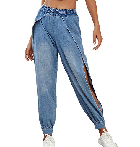 Kewing Damen Jeans Jeans mit elastischer Taille Schlitz Jeanshose Hippie Haremshose Hose von Kewing