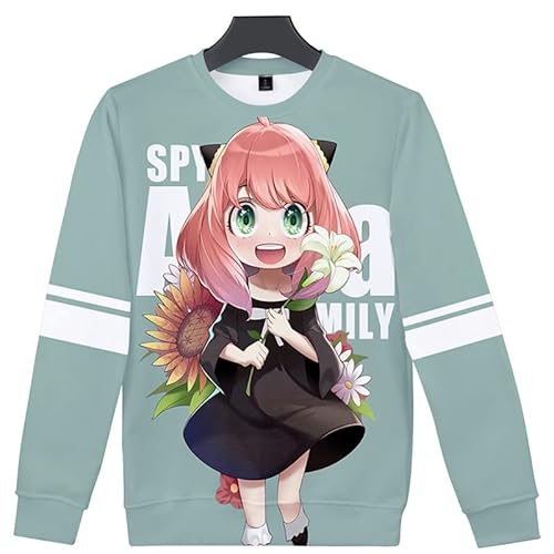 Spy X Family Druck Rundhalsausschnitt Sweatshirt Top Lockere Langarm Pulli Pullover für Casual/Komische Con von kewing