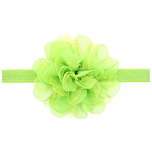 Kewl Fashion Baby Chiffon Spitze Blume Haarband Kopfbedeckung (Grün) von Kewl Fashion