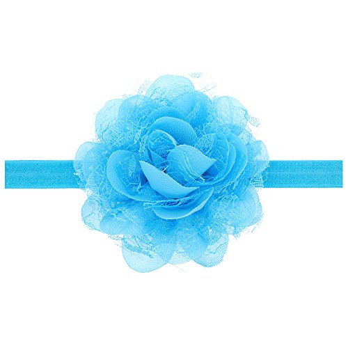 Kewl Fashion Baby Chiffon Spitze Blume Haarband Kopfbedeckung (blau) von Kewl Fashion