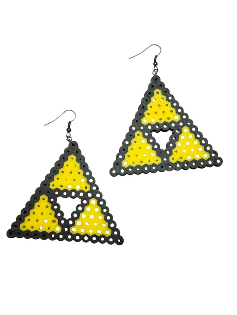 Große Zelda Triforce Ohrringe - Bügelperlen, Hama Perlen, Pixel Ohrringe, Nintendo Geek Kewlery, Geschenk von Kewlery