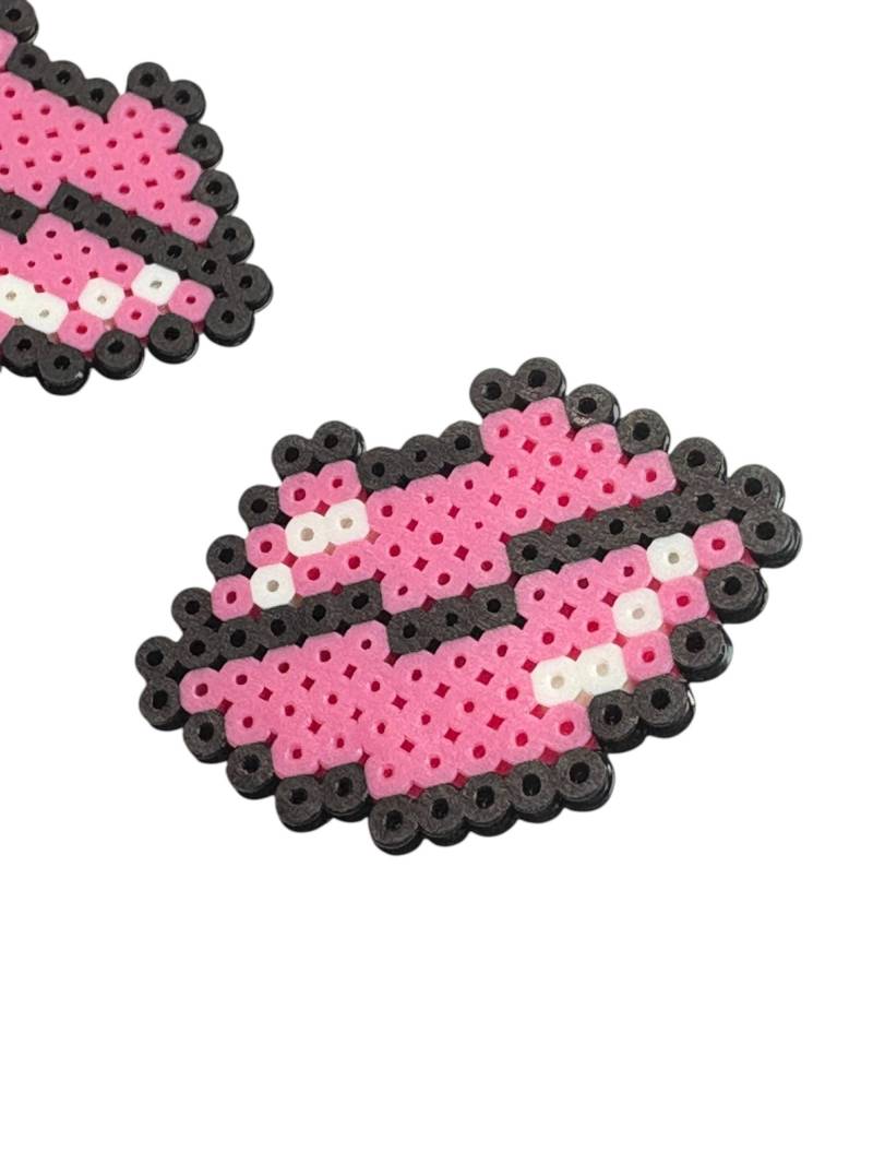 Pixel Lips Haarspangen - Mini Perler Perlen, Hama Bügelperlen, Haarspangen, Kewlery, Emoji Schmuck, Mädchen Geschenk von Kewlery