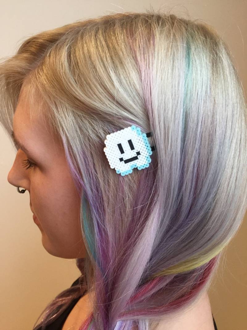 Super Mario Wolke Haarspangen - Mini Bügelperlen, Hama Perlen, Pixel Schmuck, Nintendo Haarspangen, Kewlery, Geek Geschenk von Kewlery