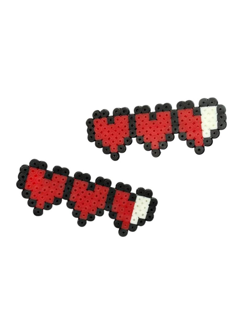 Zelda Herz Haarspangen - Mini Bügelperlen, Hamana Perlen, Haarspangen, Kewlery, Emoji Schmuck, Mädchen Geschenk von Kewlery