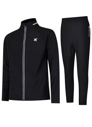 Kewlioo Pro Herren Wärmeisolierender Saunaanzug für Männer, Sauna Langarm Sauna Shirt für Fitnessstudio, Workout, Schwarze Jacke und Hose, X-Large Kewlioo Pro Herren Wärmeisolierender Saunaanzug für Männer, Sauna Langarm Sauna Shirt für Fitnessstudio, Workout, Schwarze Jacke und Hose, X-Large von Kewlioo