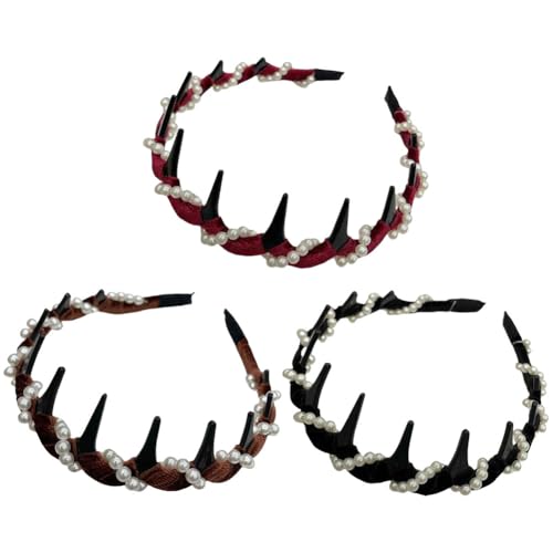 3 x Haarband, Vintage, elegant, für Damen (Perle) (A) von Kexpery