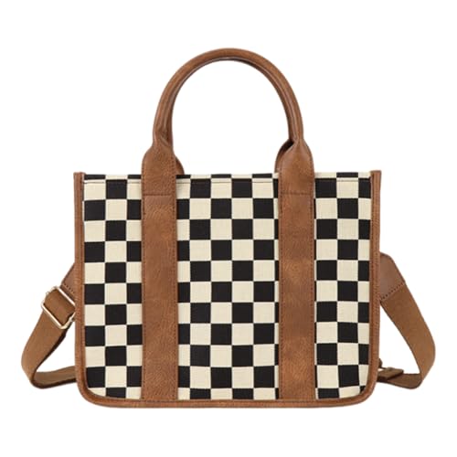 Frauen Canvas Fashion Umhängetasche Reißverschluss stilvolle Crossbody -Tasche Verstellbares Trendy Messenger Bag Großer Arbeitsbeutel (braun) von Kexpery