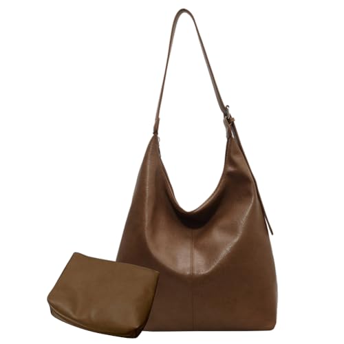 Kexpery 2 Stück Damen PU Crossbody Tasche Unterarmtasche Stilvolle Große Kapazität Schultertasche Mode Casual mit verstellbarem Schultergurt für den täglichen Gebrauch im Büro einfarbig, khaki, 340.00 von Kexpery