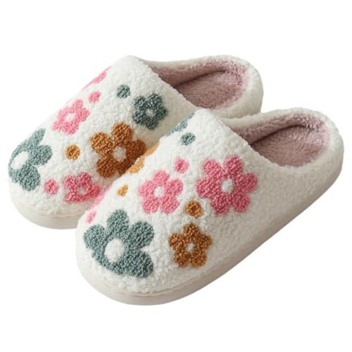 Kexpery Blumenblumen for Frauen bequeme Nicht -Slip -Wärmeschuhe for Herbst Winterzimmer von Kexpery