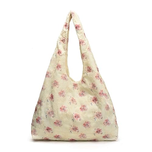 Kexpery Blumengurtbeutel Canvas Hobo Mode mit innerer Handtasche for Frauen Reisen Einkaufs Shopping von Kexpery