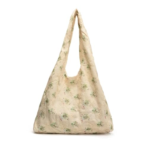 Kexpery Blumengurtbeutel Canvas Hobo Mode mit innerer Handtasche for Frauen Reisen Einkaufs Shopping von Kexpery