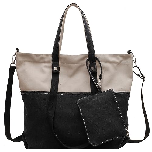 Kexpery Clash of Colours Damen-Schultertasche mit großem Fassungsvermögen, Reißverschluss, modische Hobo-Tasche mit einer kleinen Geldbörse, für Arbeit, Reisen, Alltag, Retro, Crossbody-Tasche, von Kexpery