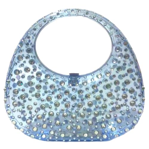 Kexpery Damen-Abendtasche, Unterarmtasche, stilvolle All-Match-Tasche, modische Mini-Handtasche, glitzernde Glitzer-Tasche for den täglichen Gebrauch im Büro, einfarbige Tasche (blau) von Kexpery