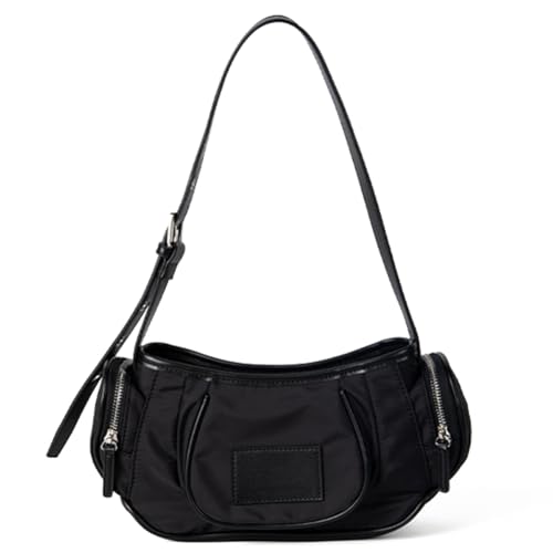 Kexpery Damen-Clutch, große Kapazität, Nylon, Unterarmtasche, Schultertasche, verstellbarer Riemen, mehrere Taschen, für Partys im Freien, Schwarz , 9.84*5.51*3.15inch von Kexpery