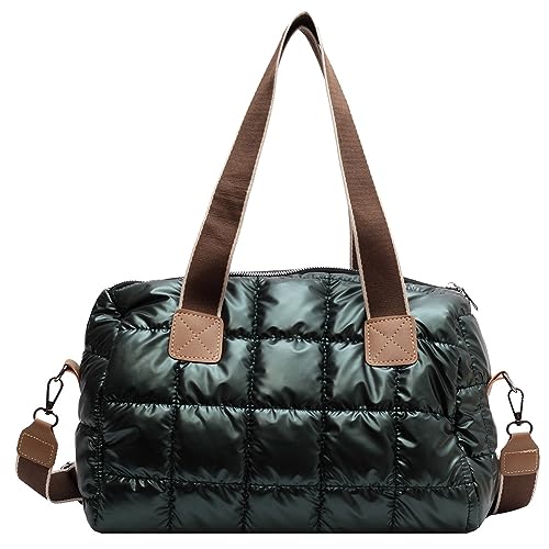 Kexpery Damen-Einkaufstaschen, rhombisches Gitter, große Kapazität, Damen-Handtasche, Segeltuch, lässiges Temperament for Wochenendurlaub (grün) von Kexpery