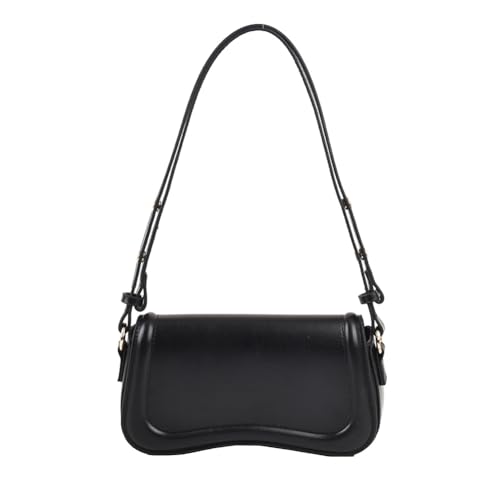 Kexpery Damen-Lederhandtasche, vielseitige Leder-Tragetasche, lässig, trendige Umhängetasche, Flap Girl Sling-Geldbörse (schwarz) von Kexpery