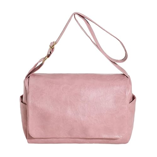 Kexpery Damen PU-Vintage-Umhängetasche, Umhängetasche, ausgefallene Umhängetasche (Pink (Rosa)) von Kexpery