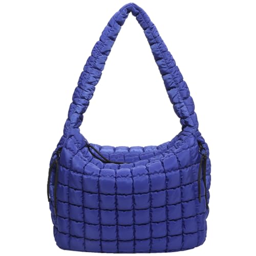 Kexpery Damen-Schultertasche, gepolstert, Hobo-Tasche, großes Fassungsvermögen, leicht, einfarbig, Reißverschluss, für Outdoor-Reisen, dunkelblau, 390.00x360.00x150.00mm von Kexpery