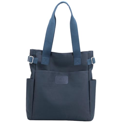 Kexpery Damen-Schultertasche aus Nylon, großes Fassungsvermögen, wasserdicht, lässig, mit Reißverschluss, Freizeit, Clutch, mehrere Taschen, Geldbörse für Arbeit, Reisen, Alltag, dunkelblau, 32*13*34 von Kexpery