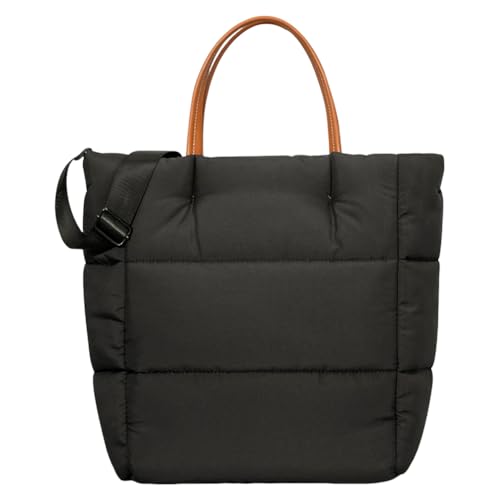 Kexpery Damen Schultertasche mit großem Fassungsvermögen, stilvolle Puffer-Tragetasche, gesteppte Tasche, Yoga-Tasche, leicht, mit verstellbarem Riemen, für Shopping, Arbeit, täglichen Gebrauch, von Kexpery