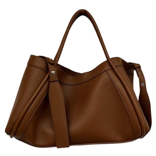 Kexpery Damen Tote Bag und Clutch Leder Umhängetasche Kapazität Umhängetasche Mehrzweckhandtasche Clutch Tragetasche, braun von Kexpery