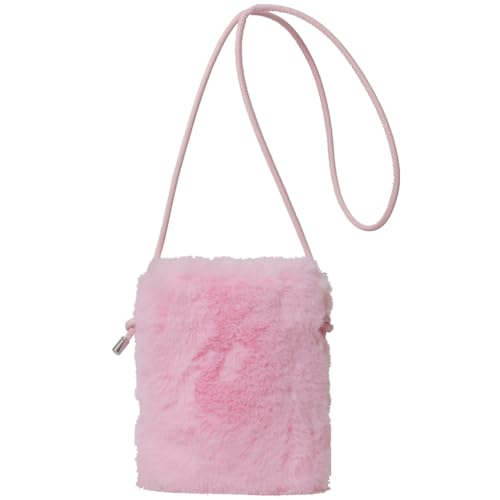 Kexpery Damen-Tragetasche, flauschig, lässig, niedlich, Umhängetasche, vielseitig, flauschig, Umhängetasche, Haspe, trendige Hobo-Tasche (Rosa) von Kexpery