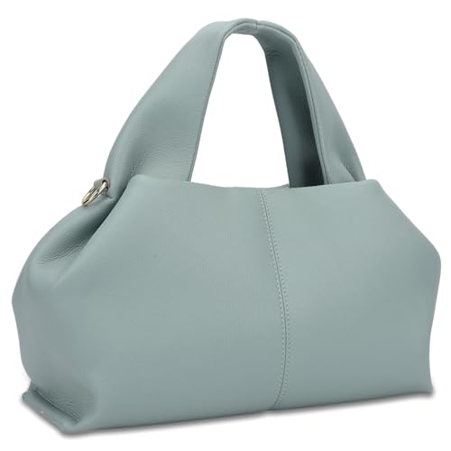 Kexpery Damen-Umhängetasche, PU-Leder, schickes Leder, plissiert, modische Tragetasche, Satchel, Mädchen, stilvolle Geldbörse, blau, 15.75*10.24*4.33inch von Kexpery