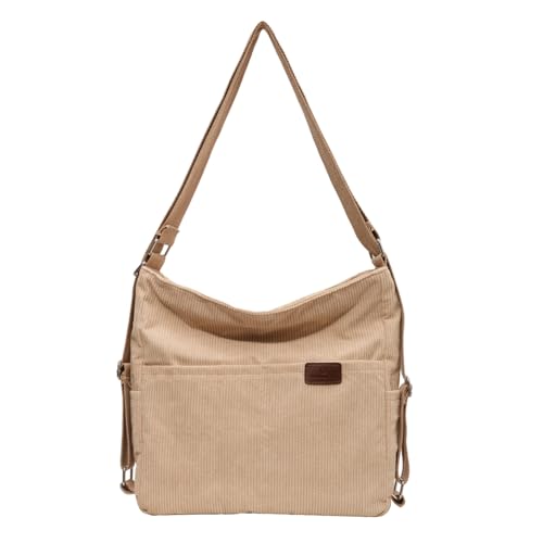 Kexpery Damen-Umhängetasche, multifunktional, groß, Hobo-Tasche, Riemen, verstellbare Umhängetasche, Schule, Reisetasche, beige, 380.00x310.00x120.00mm/14.96x12.2x4.72inch von Kexpery