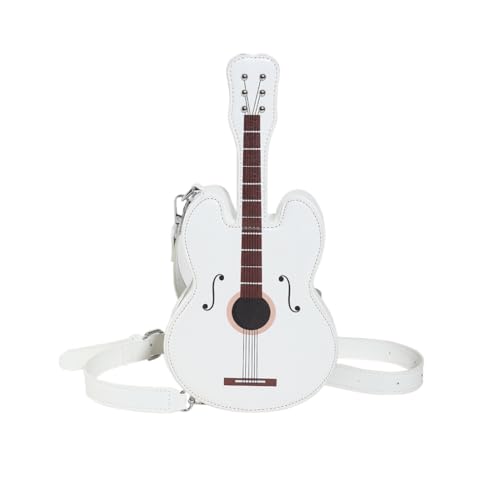 Kexpery Damen Umhängetasche Violine Form Umhängetasche Kreative PU Leder Hobo Tasche Gesteppte Mehrzwecktasche Umhängetasche Umhängetasche Schulrucksack College, weiß von Kexpery