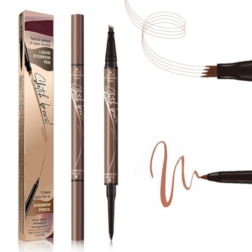 Kexpery Doppelkopfstift Doppelkopf Microblading 3D wasserdicht mit 4 -Spike -Augenbrauen for eine genaue Route von Kexpery
