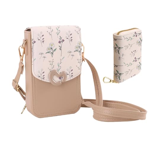 Kexpery Frauenhandtasche in Leder kleiner Umhängetaschen Verstellbares tragbares Beutel mit Reißverschluss for Karten und Währungstasche von Kexpery