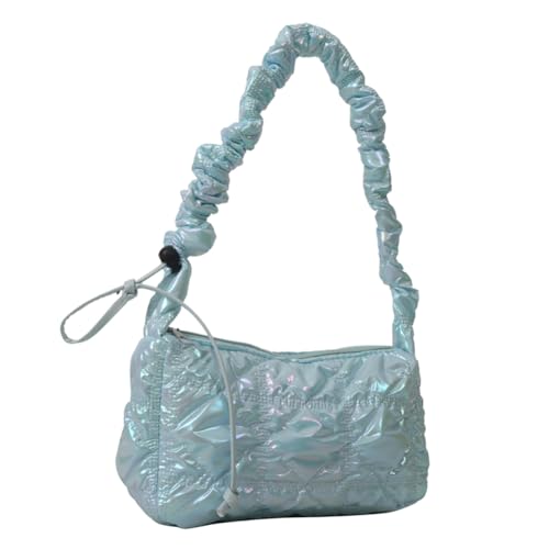 Kexpery Gepolsterte Hobo-Tasche für Damen, Wolkenfalten, Kordelzug, gesteppt, Crossbody-Tragetasche, Mädchen, stilvolle Umhängetasche, blau, 245.00x160.00x60.00mm/9.65x6.3x2.36inch von Kexpery