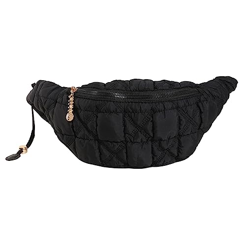 Kexpery Gepolsterte Tasche mit großem Fassungsvermögen, weiche, einfarbige Baumwolle, leicht, für Damen, Puffer-Umhängetasche, Reisetasche, Alltagstasche für Damen, Schwarz , von Kexpery