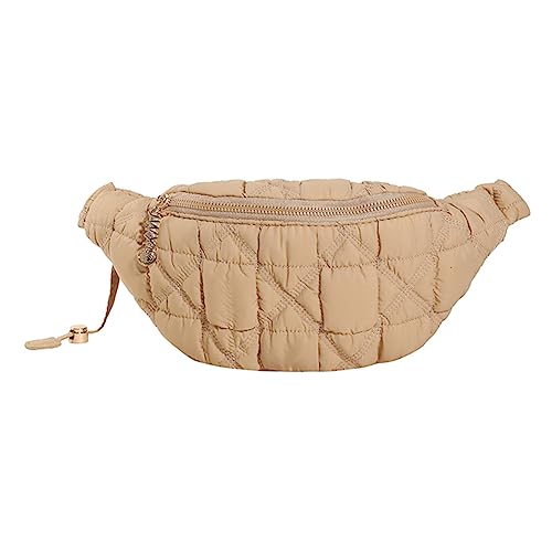 Kexpery Gepolsterte Tasche mit großem Fassungsvermögen, weiche, einfarbige Baumwolle, leicht, für Damen, Puffer-Umhängetasche, Reisetasche, Alltagstasche für Damen, khaki, von Kexpery