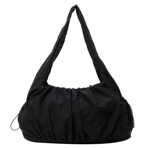 Kexpery Gepolsterte Unterarmtasche für Damen, großes Fassungsvermögen, Wolkenfalten, Schultertasche, Tragegriff oben, einfarbig, mehrere Taschen für Party, Urlaub, Schwarz , 15.75*9.45*5.12inch von Kexpery