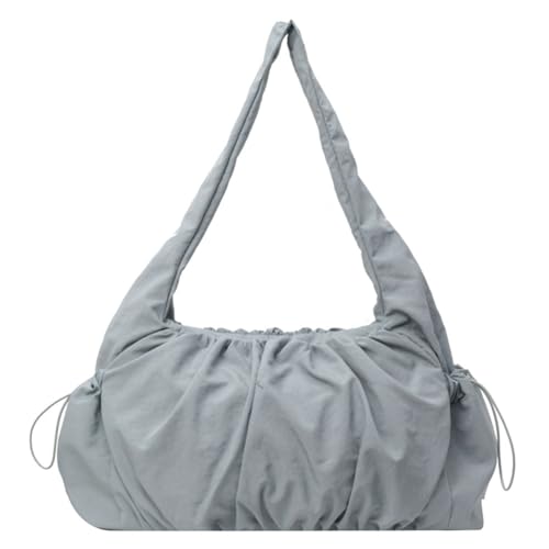 Kexpery Gepolsterte Unterarmtasche für Damen, großes Fassungsvermögen, Wolkenfalten, Schultertasche, Tragegriff oben, einfarbig, mehrere Taschen für Party, Urlaub, blau, 15.75*9.45*5.12inch von Kexpery