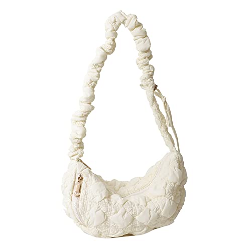 Kexpery Gesteppte Polsterfalten Cloud Ladies Handtaschen Frauen Crossbody Bag verstellbare Straps Messenger -Taschen (weiß) von Kexpery