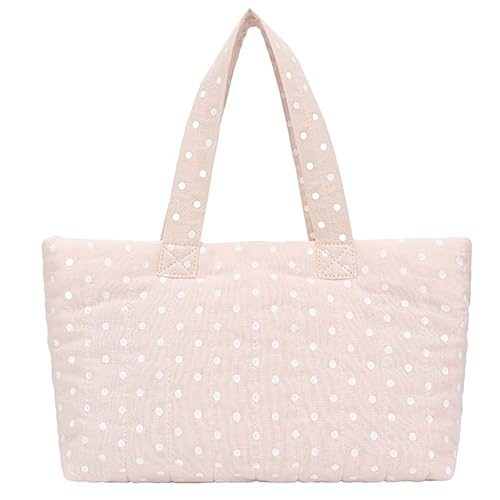 Kexpery Gesteppte Punkt Handtasche Top Griff Slouchy Geldbeutel for Frauen Mädchen (rosa) von Kexpery
