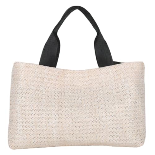 Kexpery Gewebte Tragetasche for Damen, modische gewebte Handtasche, große Kapazität, handgefertigte Umhängetasche, lässige Web-Aufbewahrungstasche, einfach for Outdoor-Reisen (Stil 1) von Kexpery