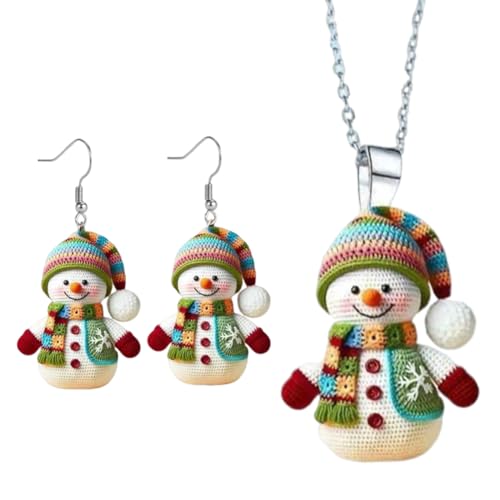 Kexpery Halskette mit Schneemann-Ohrringen, Style 1, Acryl, Kein edelstein von Kexpery