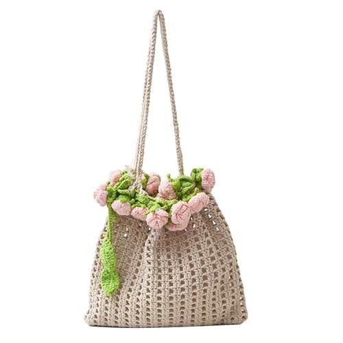Kexpery Handgewebte Umhängetasche for Frauen elegante Big Chic Tricotted Handtasche for die Arbeit Abend von Kexpery