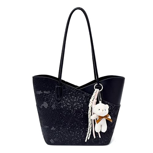 Kexpery Handtasche aus PU-Leder für Frauen mit Handtaschen Hobo Pendants Bands mit Kapazität für die Arbeit von, Schwarz von Kexpery