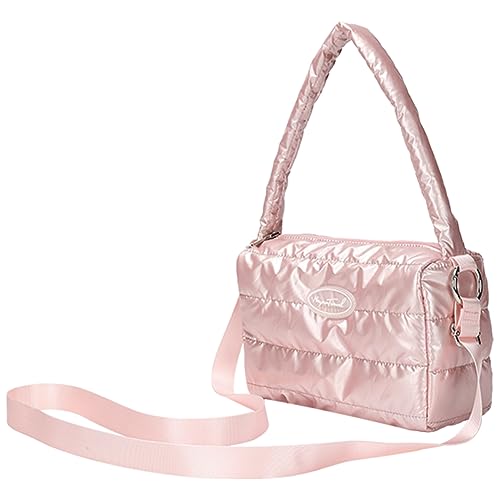 Kexpery Handtasche mit Tragegriff oben, Clutch, mit verstellbarem Schultergurt, Reißverschluss, weiche Umhängetasche für Damen, rose, 225.00x145.00x100.00mm/8.86x5.71x3.94inch von Kexpery